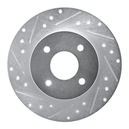 R1 Concepts R1 84-85 Nissan 300ZX Rear Left Drilled & Slotted Silver Brake Rotor