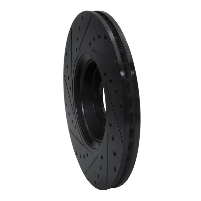 R1 Concepts R1 99-10 Chevrolet ASTRA (Mexico) Front Right Drilled & Slotted Black Brake Rotor