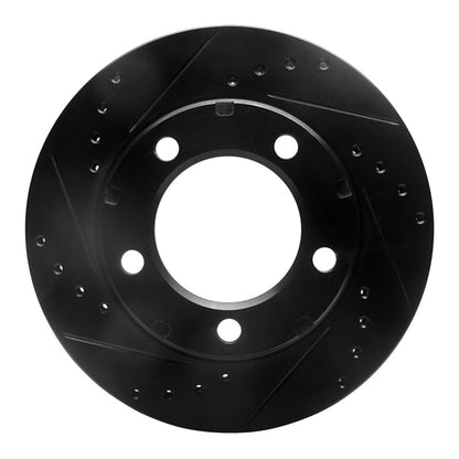 R1 Concepts R1 80-93 Dodge Ramcharger 4WD Front Left Drilled & Slotted Black Brake Rotor