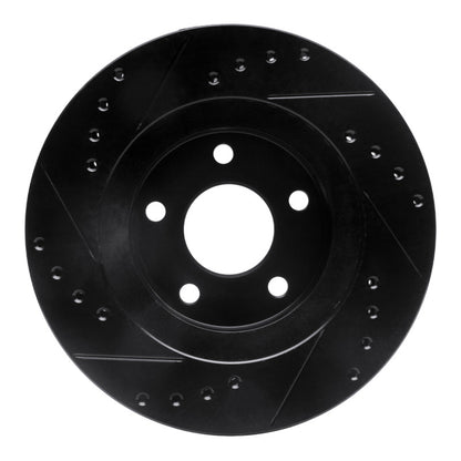 R1 Concepts R1 89-90 Ford Thunderbird Front Right Drilled & Slotted Black Brake Rotor