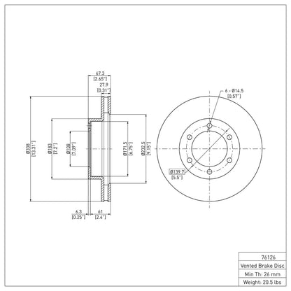 DFC 03-09 Lexus GX470 Front Brake Rotor