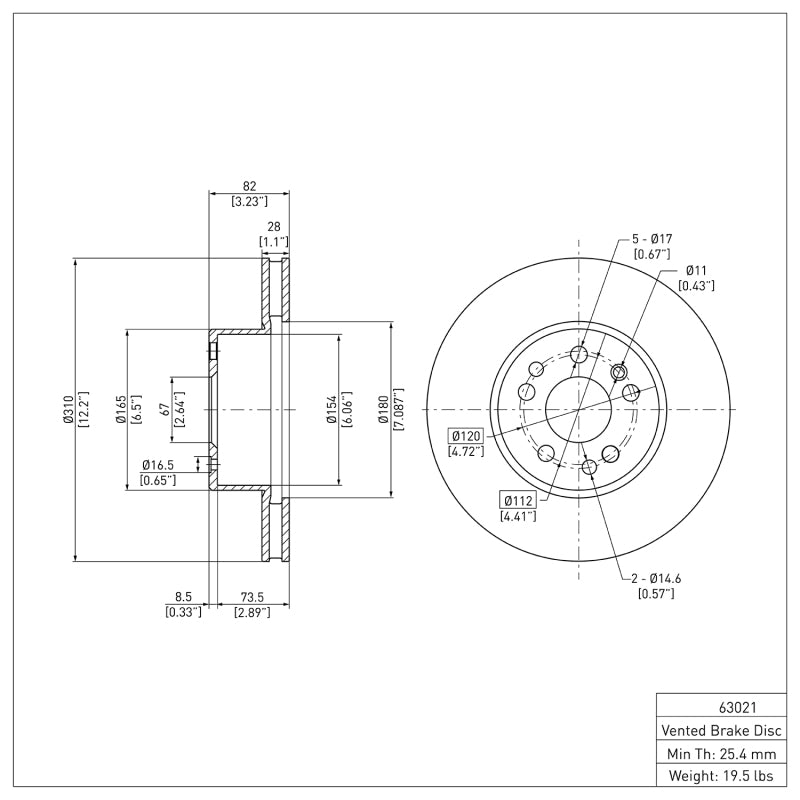 DFC 91-99 Mercedes-Benz 300SE Front Brake Rotor