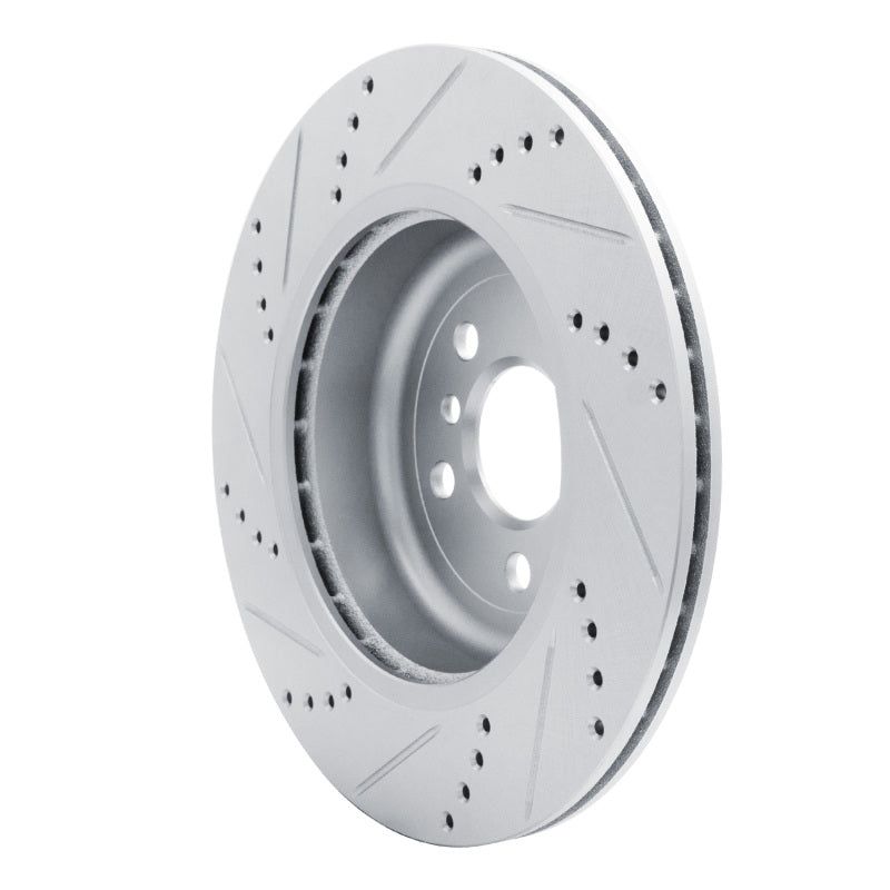 R1 Concepts R1 17-25 BMW 330I Left Rear Drilled & Slotted Silver Brake Rotor