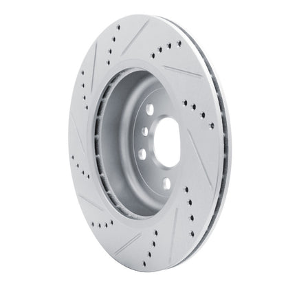 R1 Concepts R1 17-25 BMW 330I Left Rear Drilled & Slotted Silver Brake Rotor