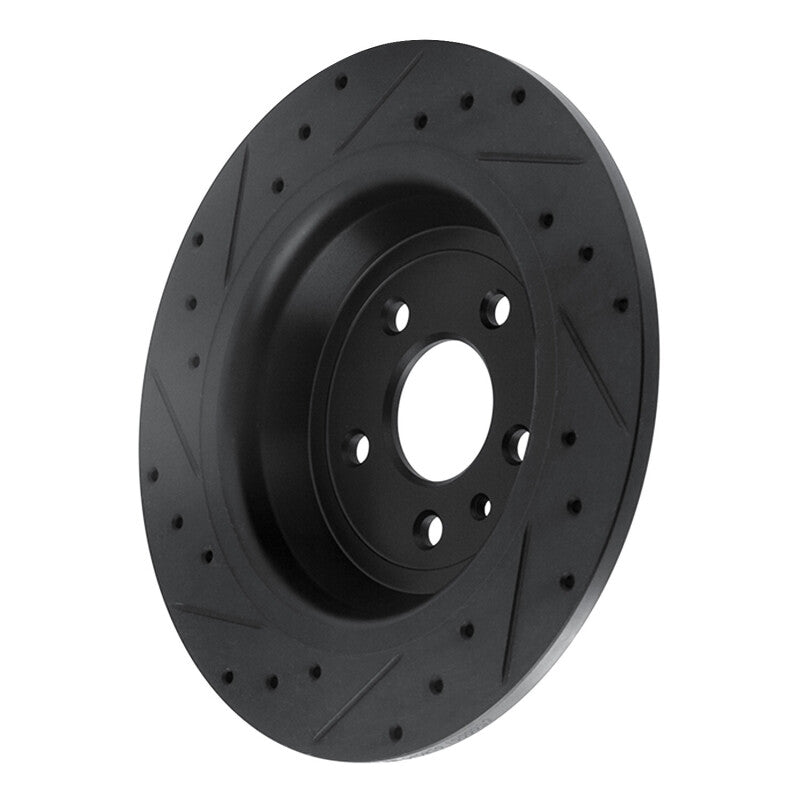 R1 Concepts R1 13-20 Ford Escape Rear Right Drilled & Slotted Black Brake Rotor