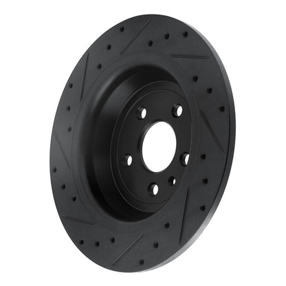 R1 Concepts R1 13-20 Ford Escape Rear Right Drilled & Slotted Black Brake Rotor