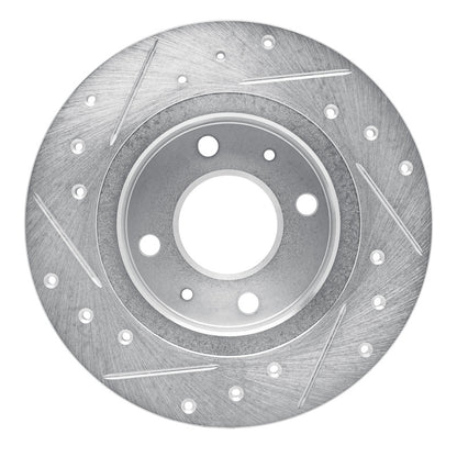 R1 Concepts R1 86-06 Nissan TSURU (Mexico) Front Right Drilled & Slotted Silver Brake Rotor