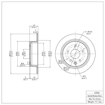 DFC 02-25 Nissan Altima Rear Brake Rotor