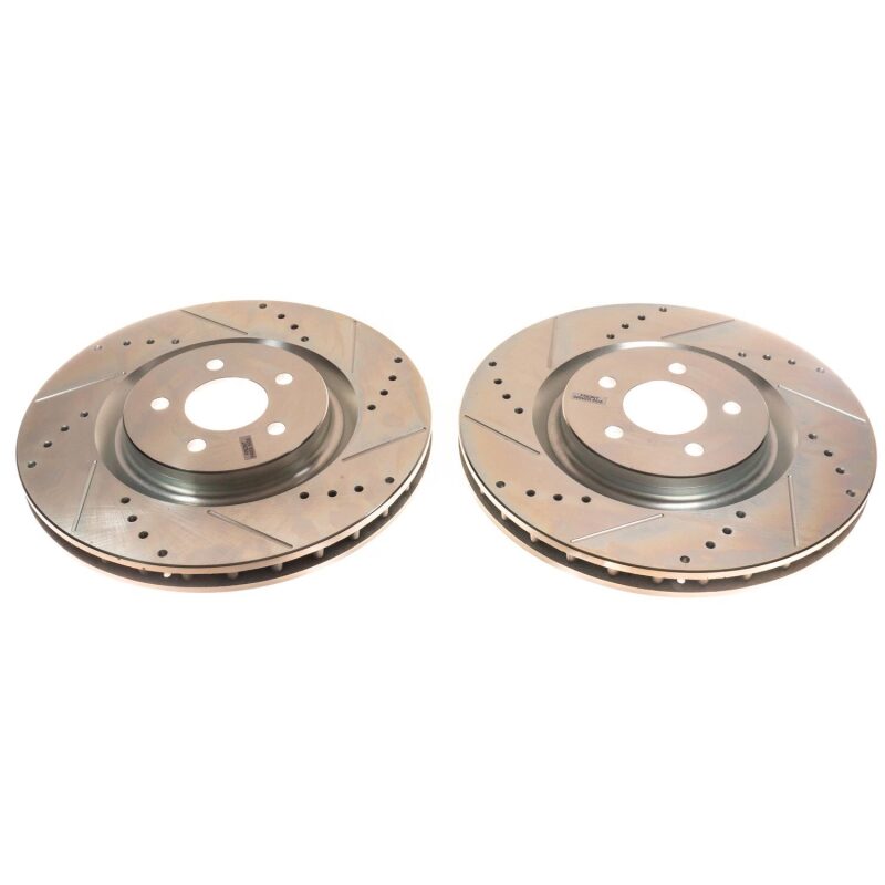 PowerStop Power Stop 07-14 Ford Mustang Front Evolution Drilled & Slotted Rotors - Pair