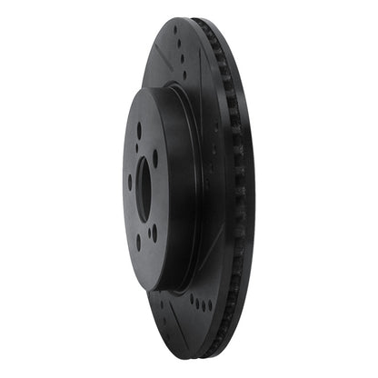 R1 Concepts R1 19-25 Toyota Corolla (Mexico) Front Right Drilled & Slotted Black Brake Rotor