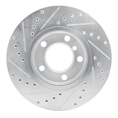 R1 Concepts R1 11-16 Mini Cooper Paceman Front Right Drilled & Slotted Silver Brake Rotor