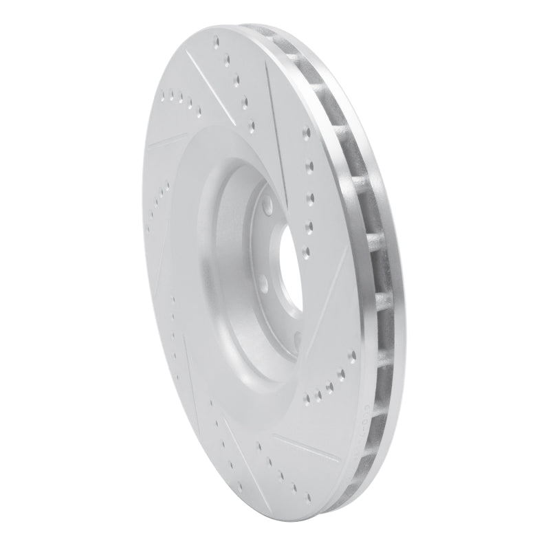 R1 Concepts R1 05-11 Audi A6 Quattro Front Left Drilled & Slotted Silver Brake Rotor
