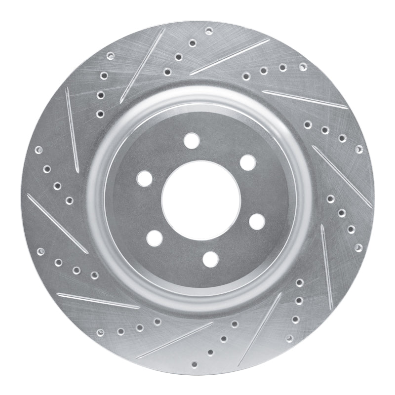 R1 Concepts R1 03-17 Dodge Viper Front Left Drilled & Slotted Silver Brake Rotor