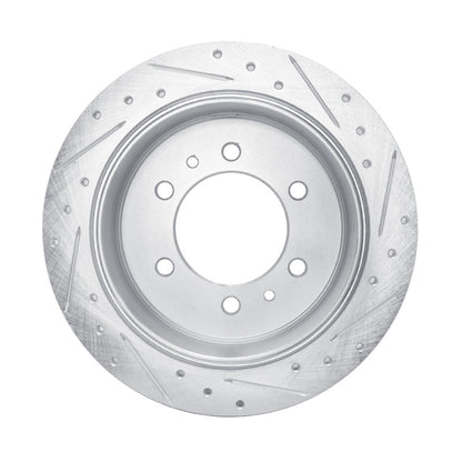 R1 Concepts R1 06-10 Hummer H3T Rear Left Drilled & Slotted Silver Brake Rotor