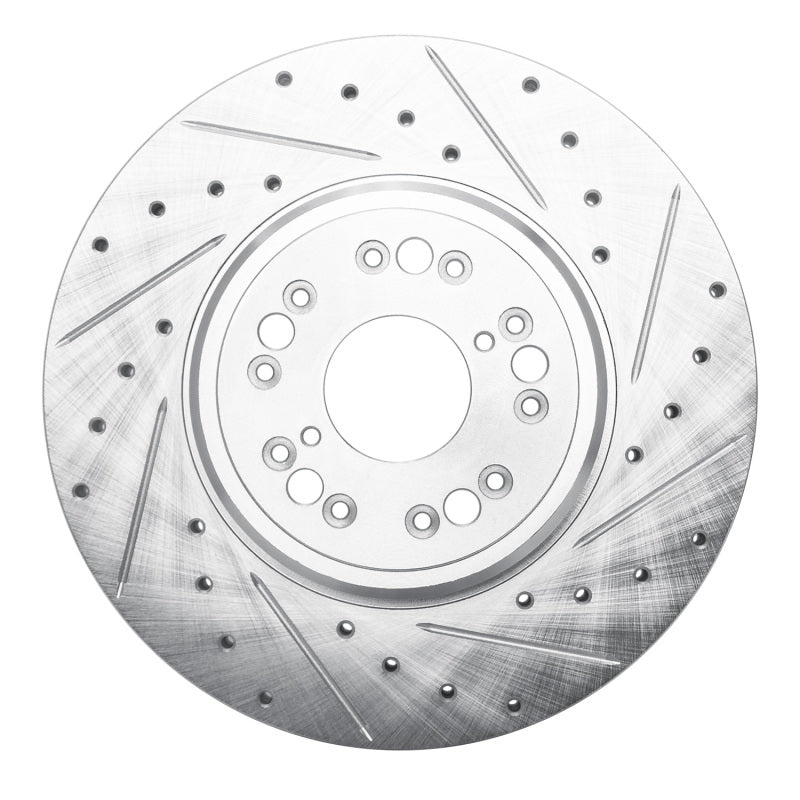 R1 Concepts R1 1995-2000 Lexus LS400 Front Right Drilled & Slotted Silver Brake Rotor