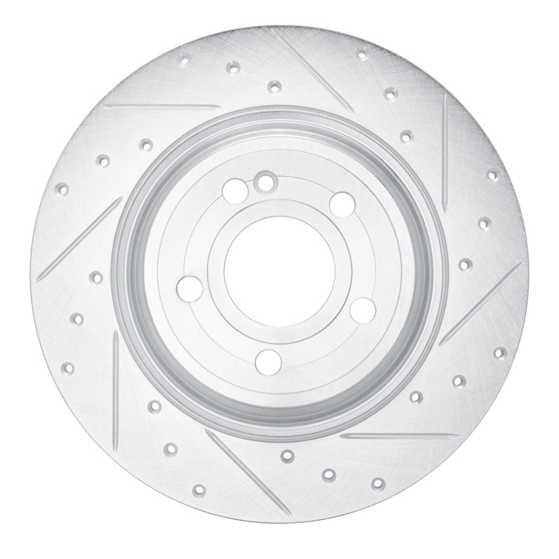 R1 Concepts R1 2020-2025 Mercedes-Benz CLA250 Rear Right Drilled & Slotted Silver Brake Rotor