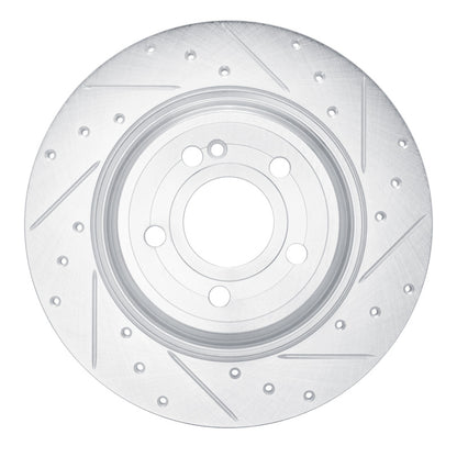 R1 Concepts R1 2020-2025 Mercedes-Benz CLA250 Rear Right Drilled & Slotted Silver Brake Rotor