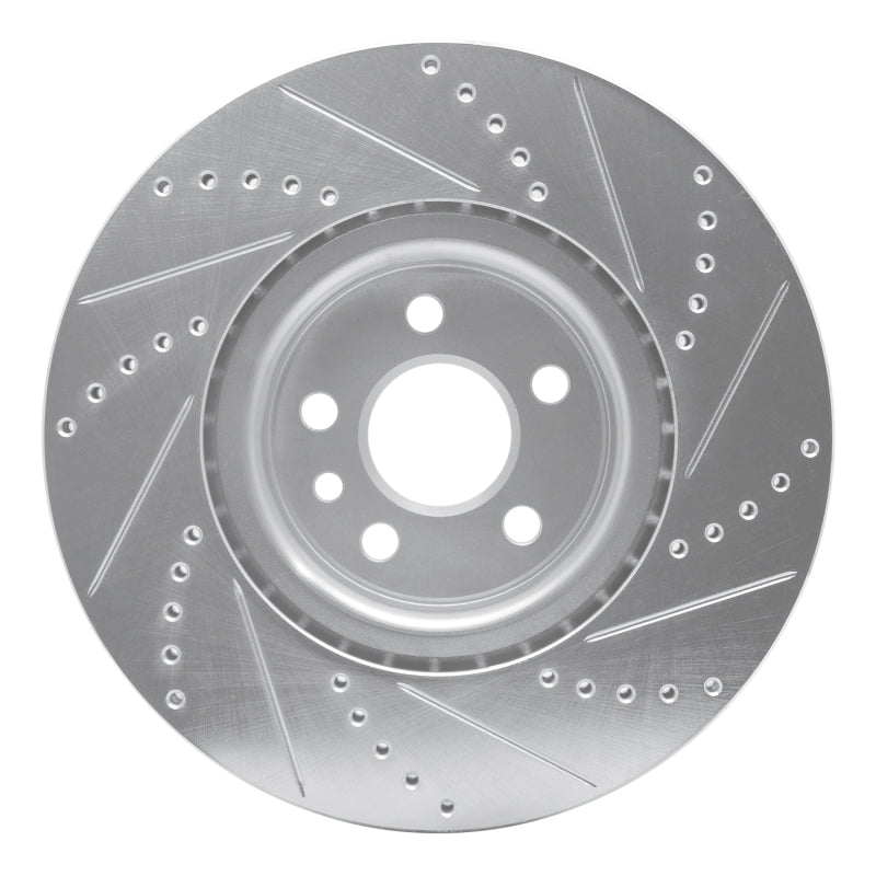 R1 Concepts R1 07-16 Volvo S80 Front Left Drilled & Slotted Silver Brake Rotor