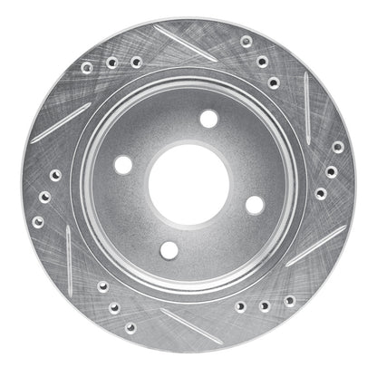 R1 Concepts R1 95-04 Ford CONTOUR Rear Left Drilled & Slotted Silver Brake Rotor