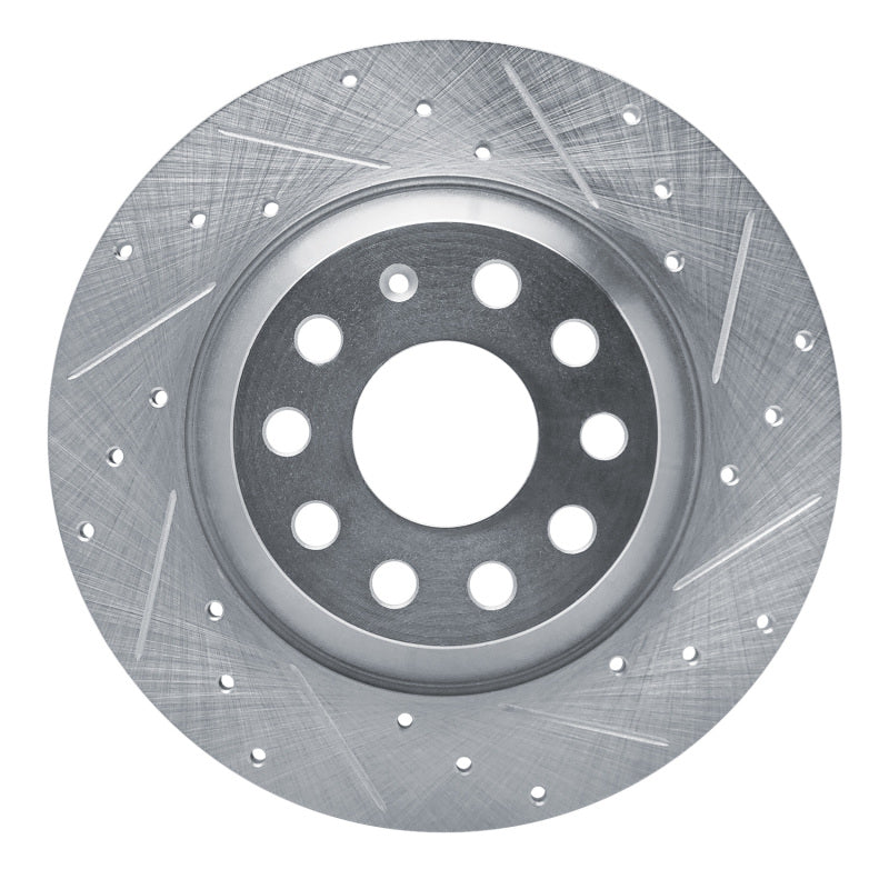 R1 Concepts R1 16-25 Audi Q3 Rear Right Drilled & Slotted Silver Brake Rotor