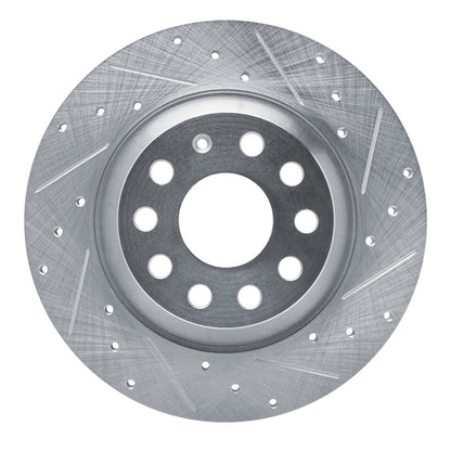 R1 Concepts R1 16-25 Audi Q3 Rear Right Drilled & Slotted Silver Brake Rotor