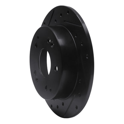 R1 Concepts R1 97-06 Acura RSX Rear Left Drilled & Slotted Black Brake Rotor