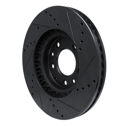 R1 Concepts R1 07-12 Mazda CX-7 Front Left Drilled & Slotted Black Brake Rotor