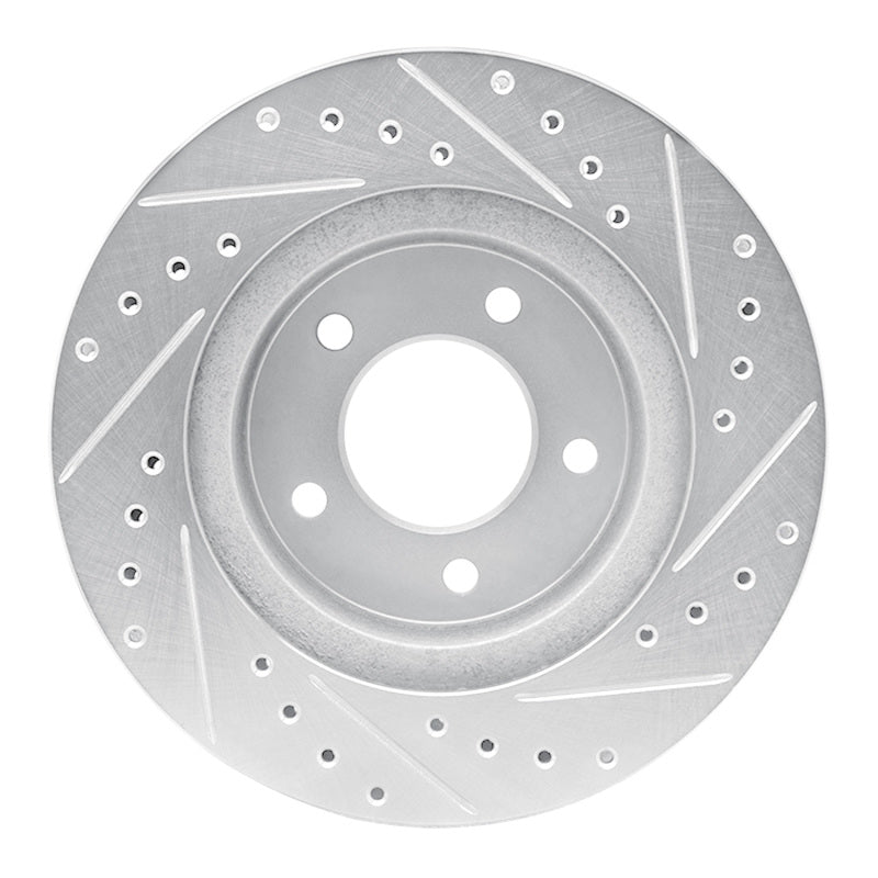 R1 Concepts R1 87-90 Dodge DAKOTA 4WD Front Right Drilled & Slotted Silver Brake Rotor