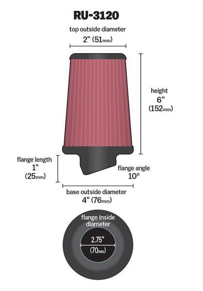 K&N Engineering K&N Universal Rubber Filter