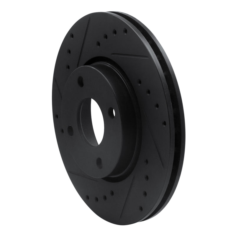 R1 Concepts R1 98-04 Ford Contour Front Left Drilled & Slotted Black Brake Rotor