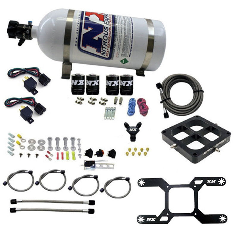 Nitrous Express Dryquad Stage Billet Crossbar Plate System 100-2000hp (4500 Flange) w/10lb Bottle