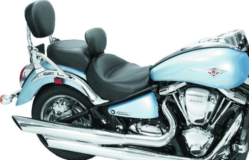 Mustang Motorcycle Mustang 04-10 Kawasaki Vulcan 2000 Classic,LT Standard Touring 2PC Seat w/Driver Backrest - Black