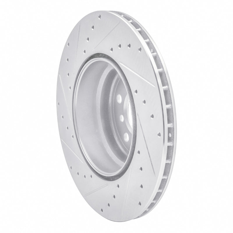R1 Concepts R1 07-19 BMW X6 Rear Right Drilled & Slotted Silver Brake Rotor