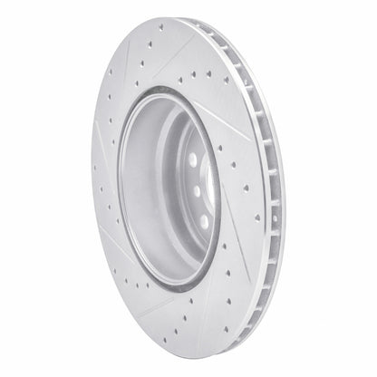 R1 Concepts R1 07-19 BMW X6 Rear Right Drilled & Slotted Silver Brake Rotor