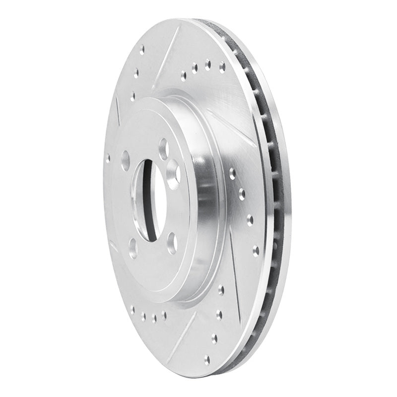 R1 Concepts R1 07-15 Mini Cooper Clubman Front Left Drilled & Slotted Silver Brake Rotor