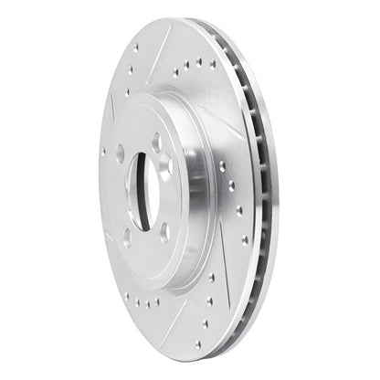 R1 Concepts R1 07-15 Mini Cooper Clubman Front Left Drilled & Slotted Silver Brake Rotor