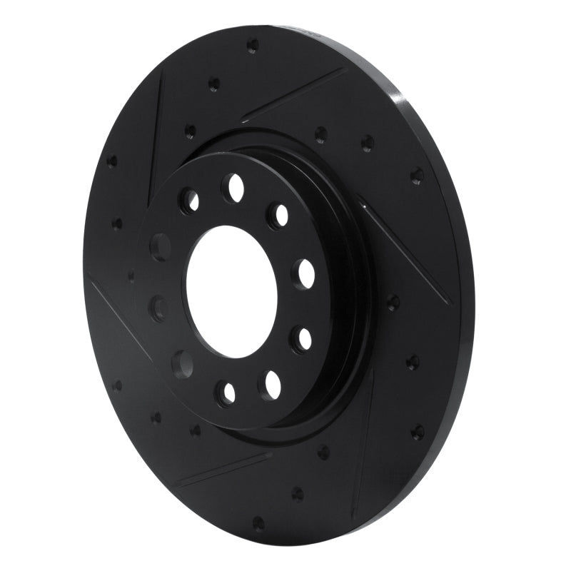R1 Concepts R1 2014-2022 Chrysler 200 Rear Left Drilled & Slotted Black Brake Rotor
