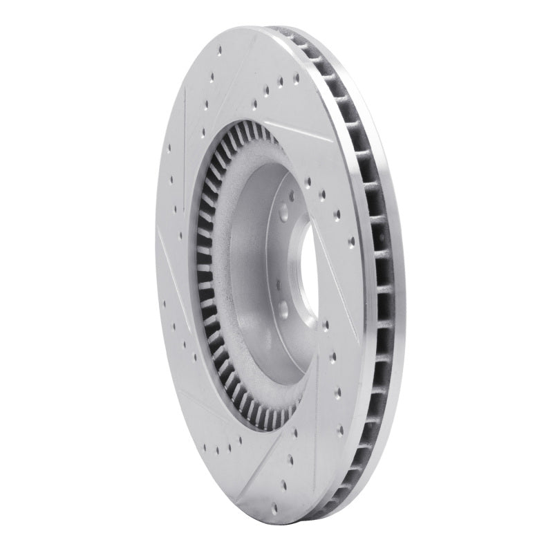 R1 Concepts R1 09-11 Hyundai Genesis Sedan Front Right Drilled & Slotted Silver Brake Rotor