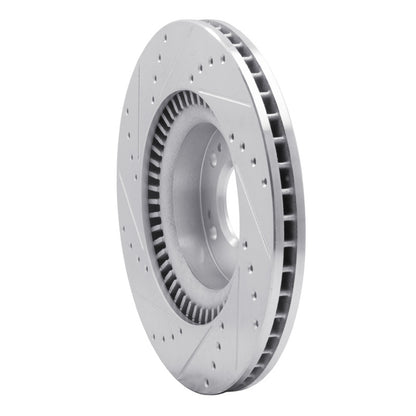 R1 Concepts R1 09-11 Hyundai Genesis Sedan Front Right Drilled & Slotted Silver Brake Rotor