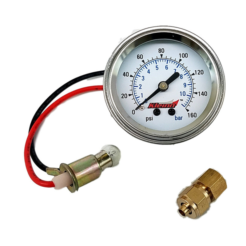 Kleinn Air Horns Kleinn Panel Mount/ Illuminated/ 160 PSI Single Needle Air Pressure Gauge