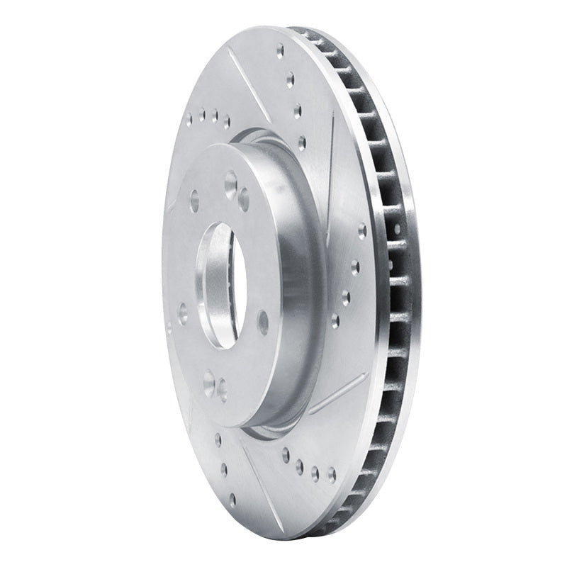 R1 Concepts R1 10-13 Kia Forte5 Front Right Drilled & Slotted Silver Brake Rotor