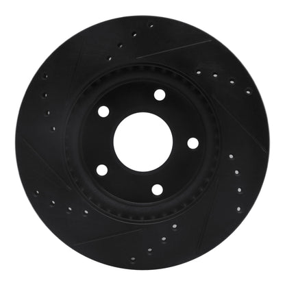 R1 Concepts R1 13-19 Nissan SENTRA Front Right Drilled & Slotted Black Brake Rotor