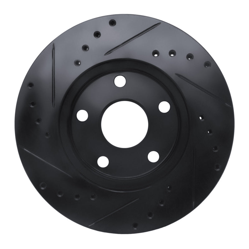 R1 Concepts R1 92-95 Toyota MR2 Front Right Drilled & Slotted Black Brake Rotor