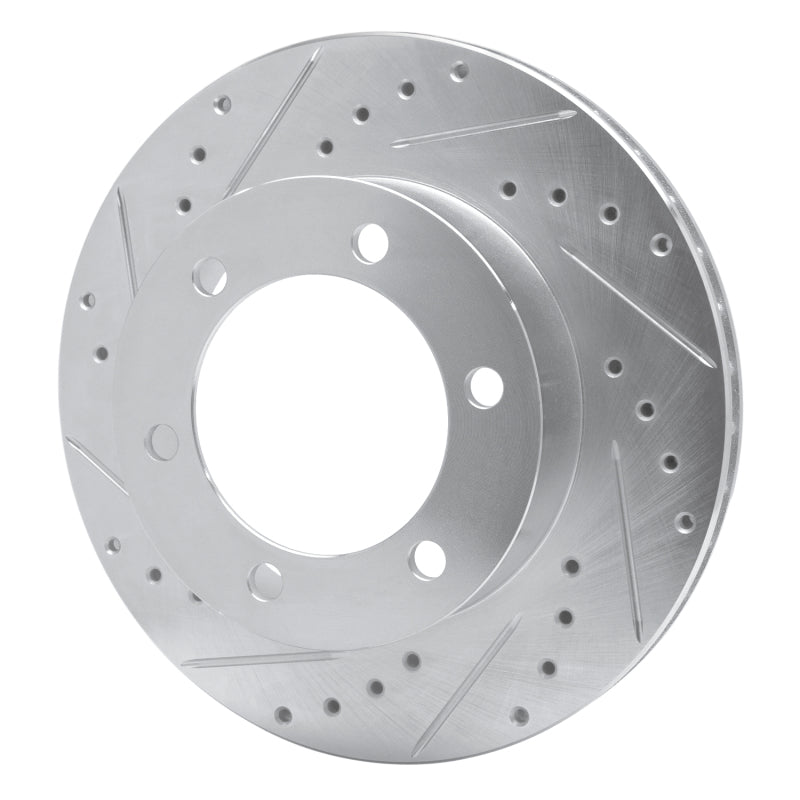 R1 Concepts R1 95-04 Toyota 4Runner Front Left Drilled & Slotted Silver Brake Rotor