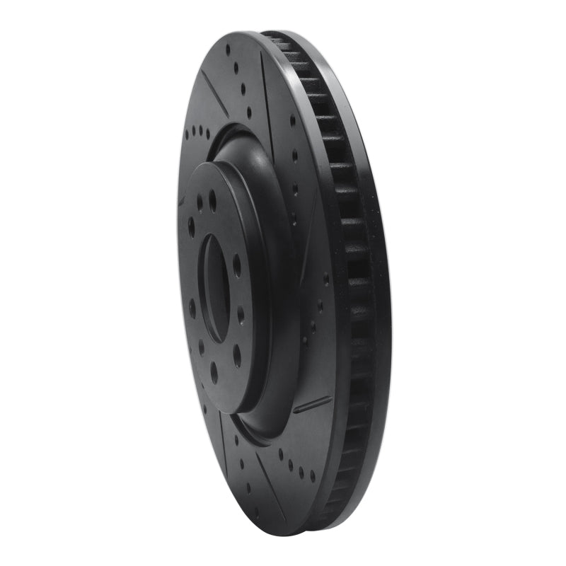 R1 Concepts R1 04-09 Cadillac SRX Front Right Drilled & Slotted Black Brake Rotor
