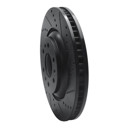 R1 Concepts R1 04-09 Cadillac SRX Front Right Drilled & Slotted Black Brake Rotor