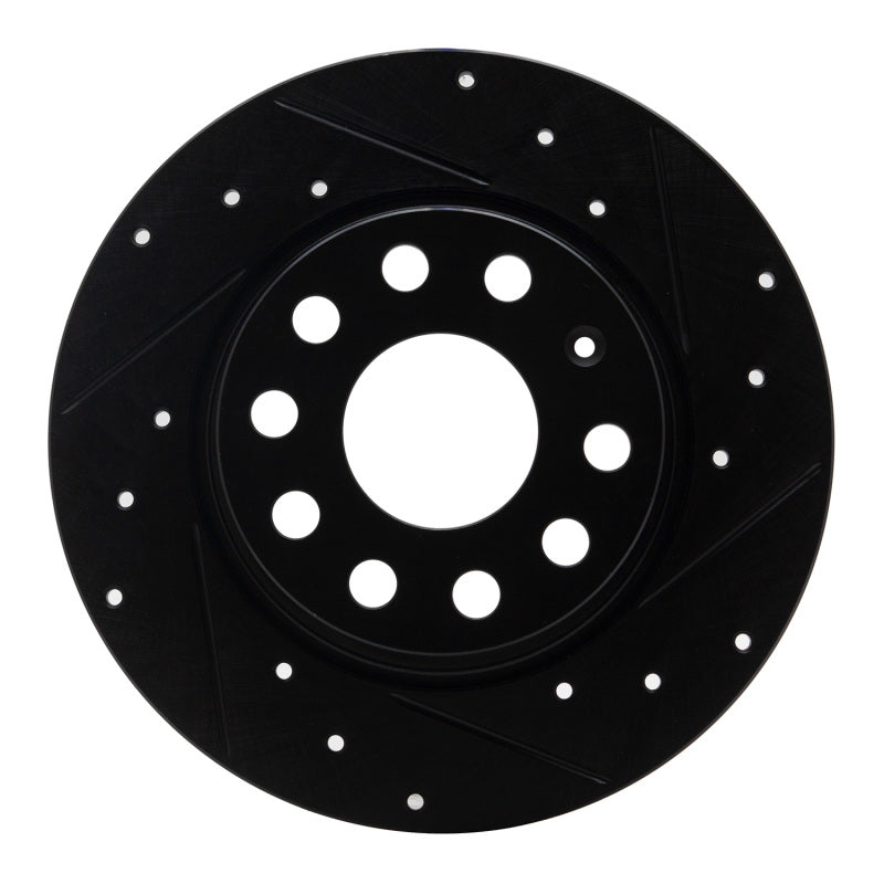 R1 Concepts R1 05-25 Audi A3 Sportback E-Tron Rear Right Drilled & Slotted Black Brake Rotor