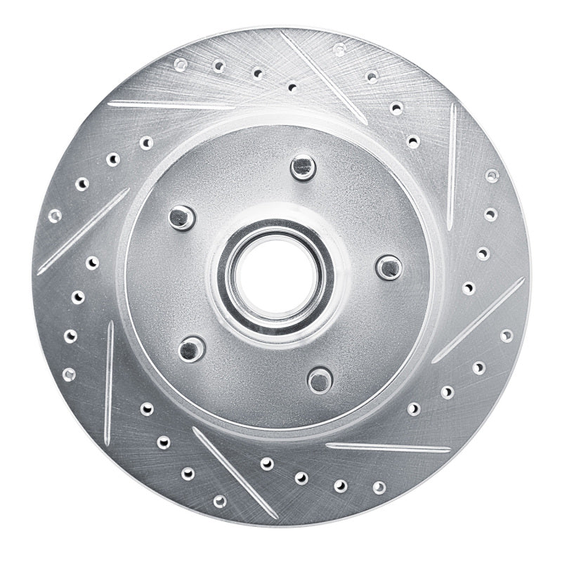 R1 Concepts R1 90-90 Cadillac BROUGHAM Front Right Drilled & Slotted Silver Brake Rotor