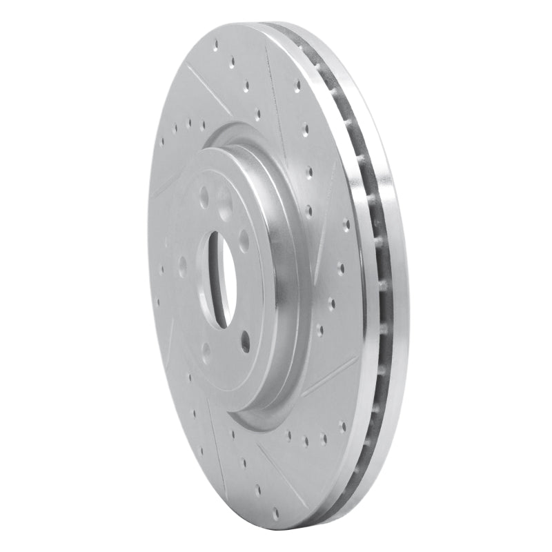 R1 Concepts R1 17-20 Jaguar XF Front Right Drilled & Slotted Silver Brake Rotor