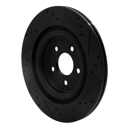R1 Concepts R1 06-15 Jaguar Super V8 Rear Left Drilled & Slotted Black Brake Rotor